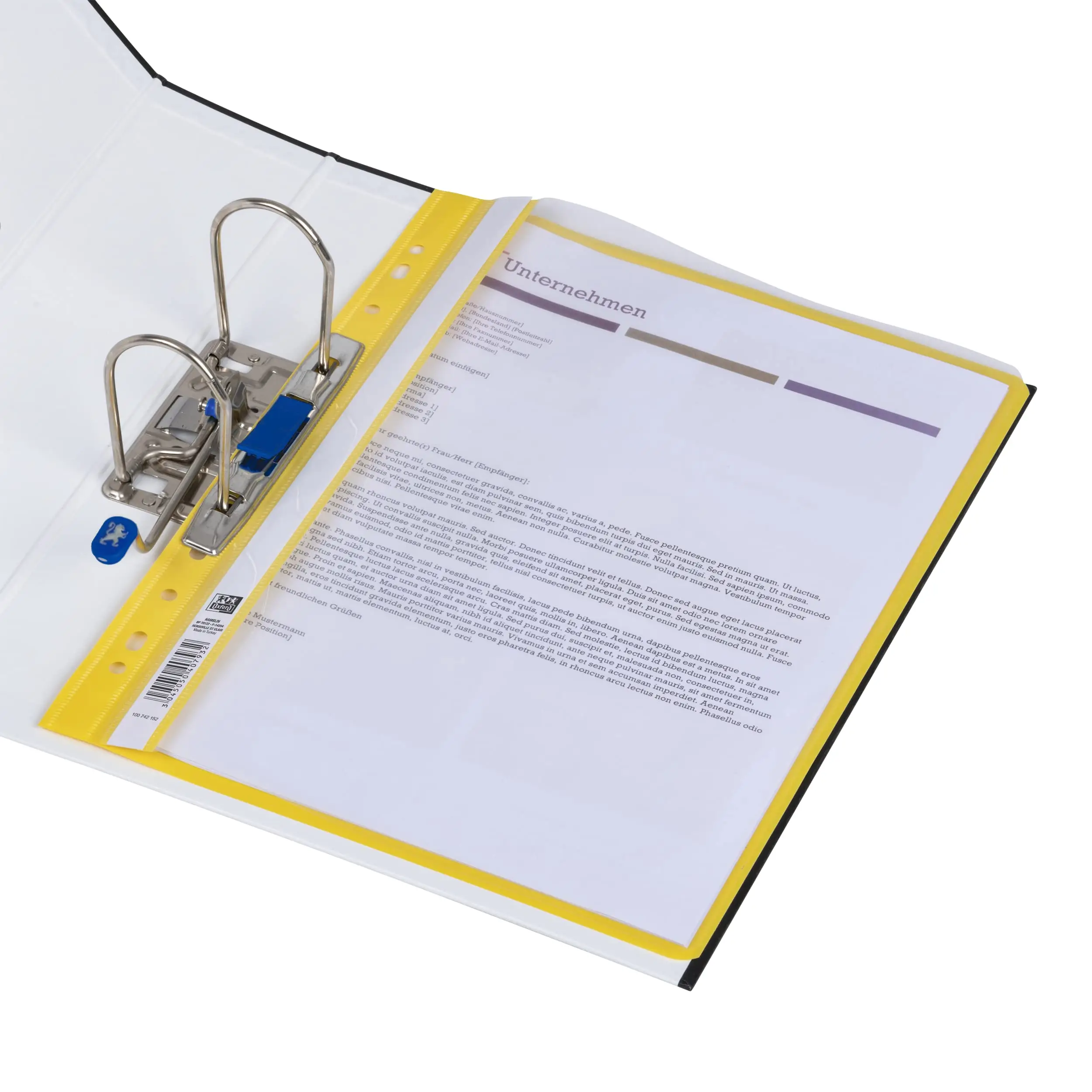 Oxford Abheft-Schnellhefter, DIN A4, PP, gelb (EAN: 3045050407932)