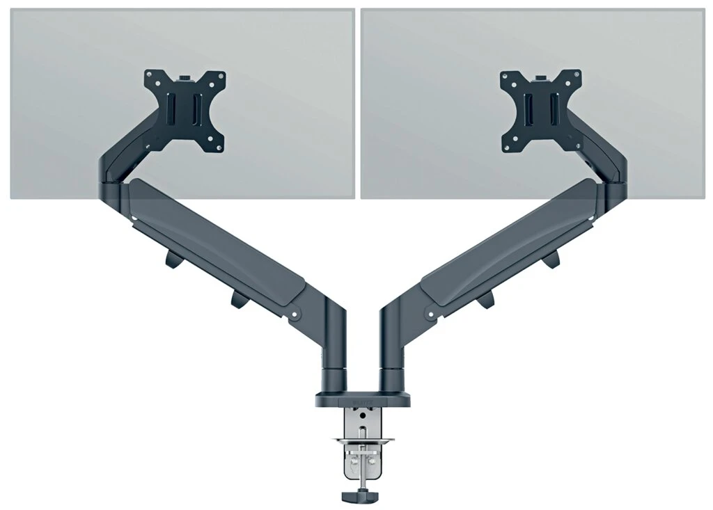 LEITZ Doppel-Monitorarm Ergo Dual, Armlänge: 453 mm,samtgrau (EAN: 4002432134687)