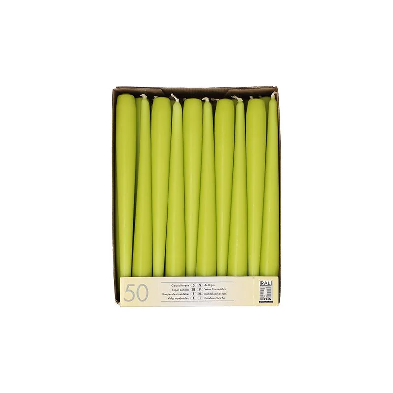 STARPAK Leuchterkerzen, 22 mm, limonengrün, 50er Pack (EAN: 4002911811139)