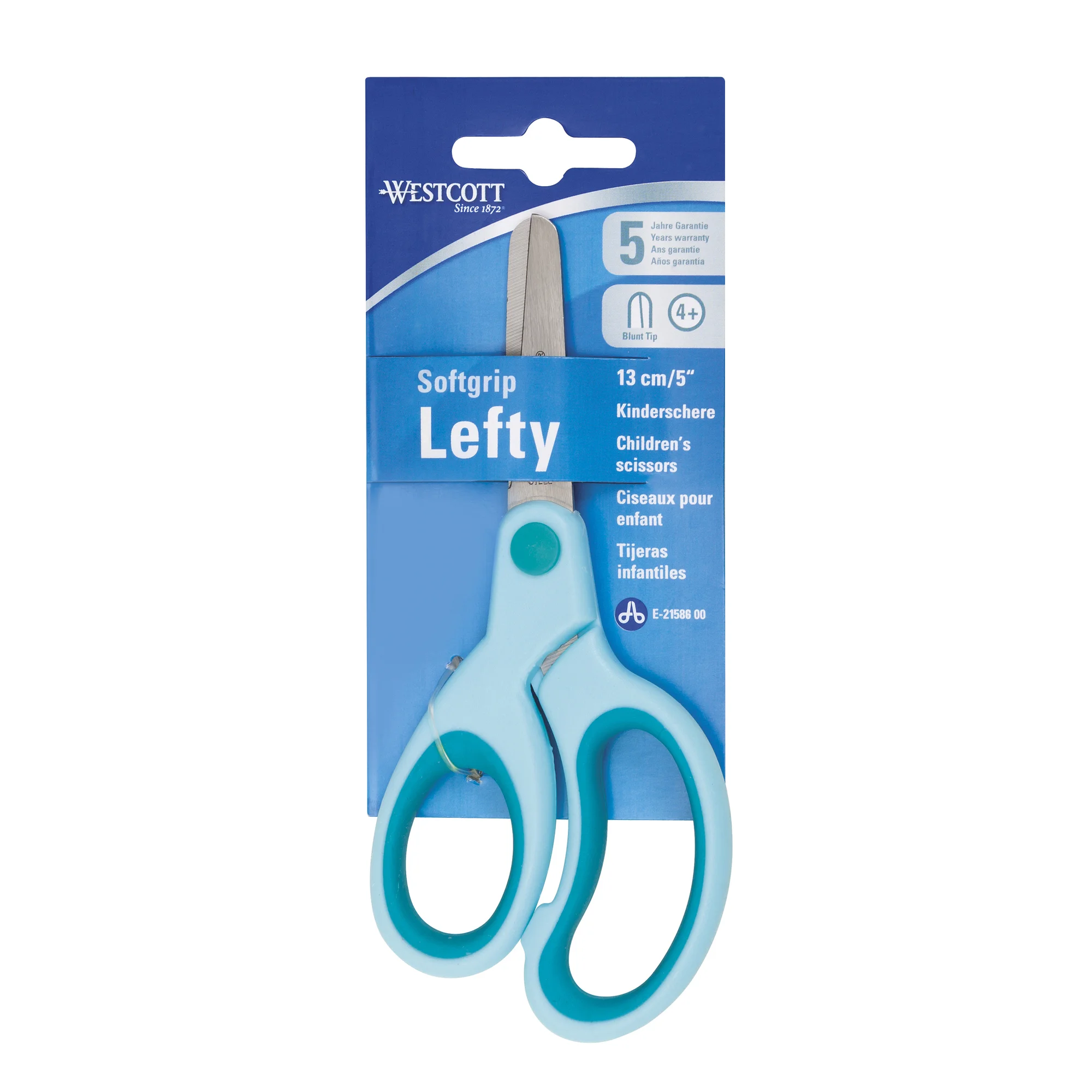 WESTCOTT Bastelschere Kids Softgrip, rund, 130 mm, türkis (EAN: 4027521513273)