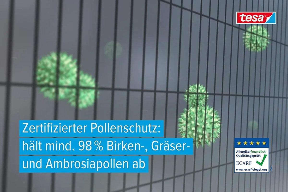 tesa Pollenschutzgitter INSECT STOP, 2,40 m x 1,20 m, anthrazit (EAN: 4063565152405)