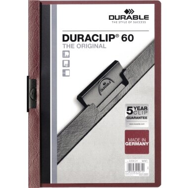 DURABLE Klemmhefter DURACLIP ORIGINAL 60, DIN A4, aubergine (EAN: 4005546210711)