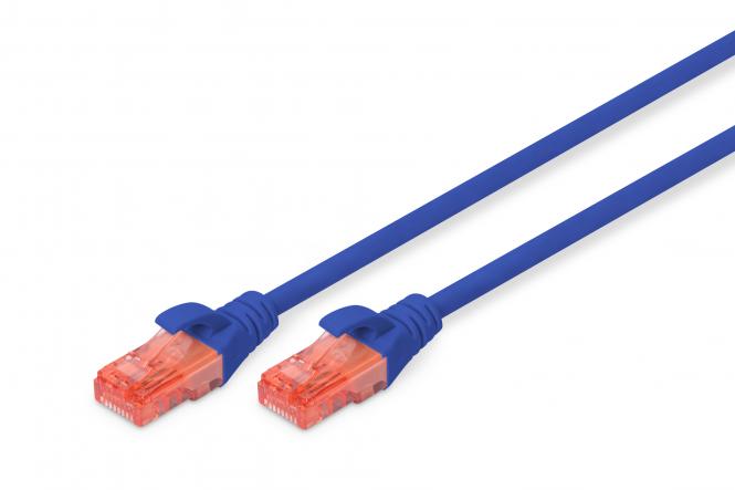 DIGITUS Patchkabel, Kat. 6, U/UTP, 1,0 m, blau (EAN: 4016032387688)