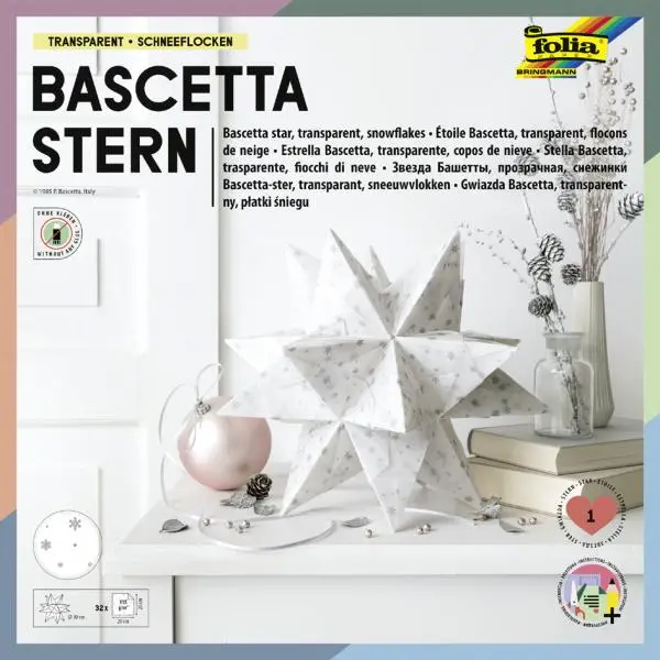 folia Faltblätter Bascetta-Stern "Transparentpapier", weiß (EAN: 4001868101560)