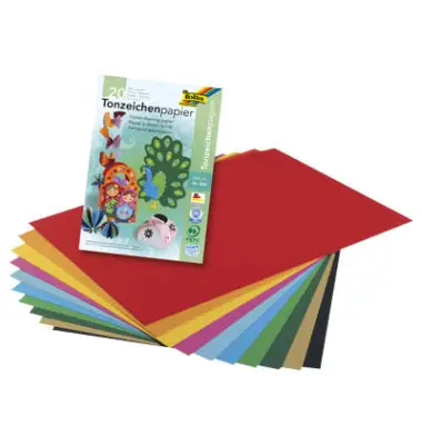 folia Tonpapierblock, DIN A4, 130 g/qm, 20 Blatt (EAN: 4001868006001)