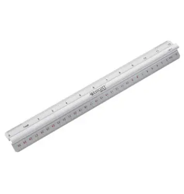 WESTCOTT Lineal, Länge: 300 mm, aus Aluminium, mit Griff (EAN: 4027521111141)