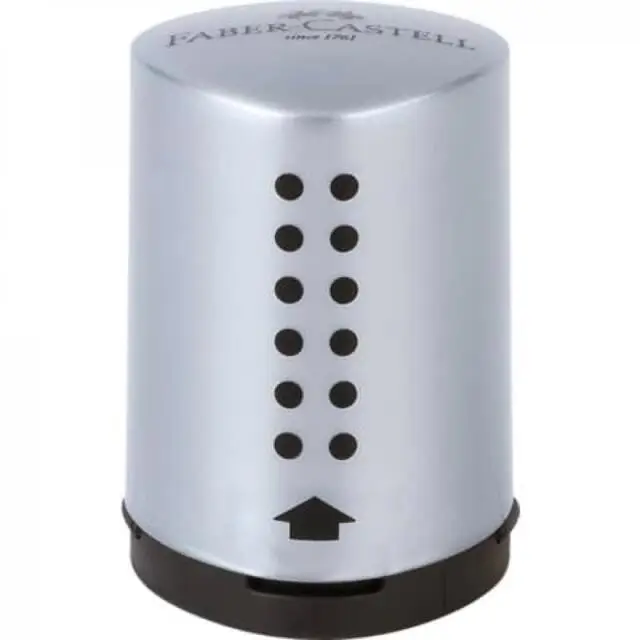 FABER-CASTELL Einfachspitzdose GRIP 2001 Mini, silber (EAN: 4005401837008)