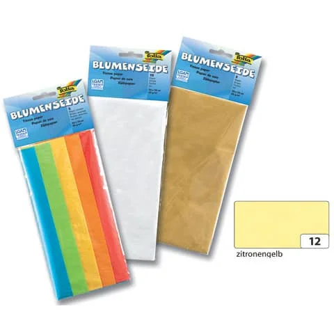 folia Seidenpapier, (B)500 x (H)700 mm, 20g/qm, zitronengelb (EAN: 4001868900125)