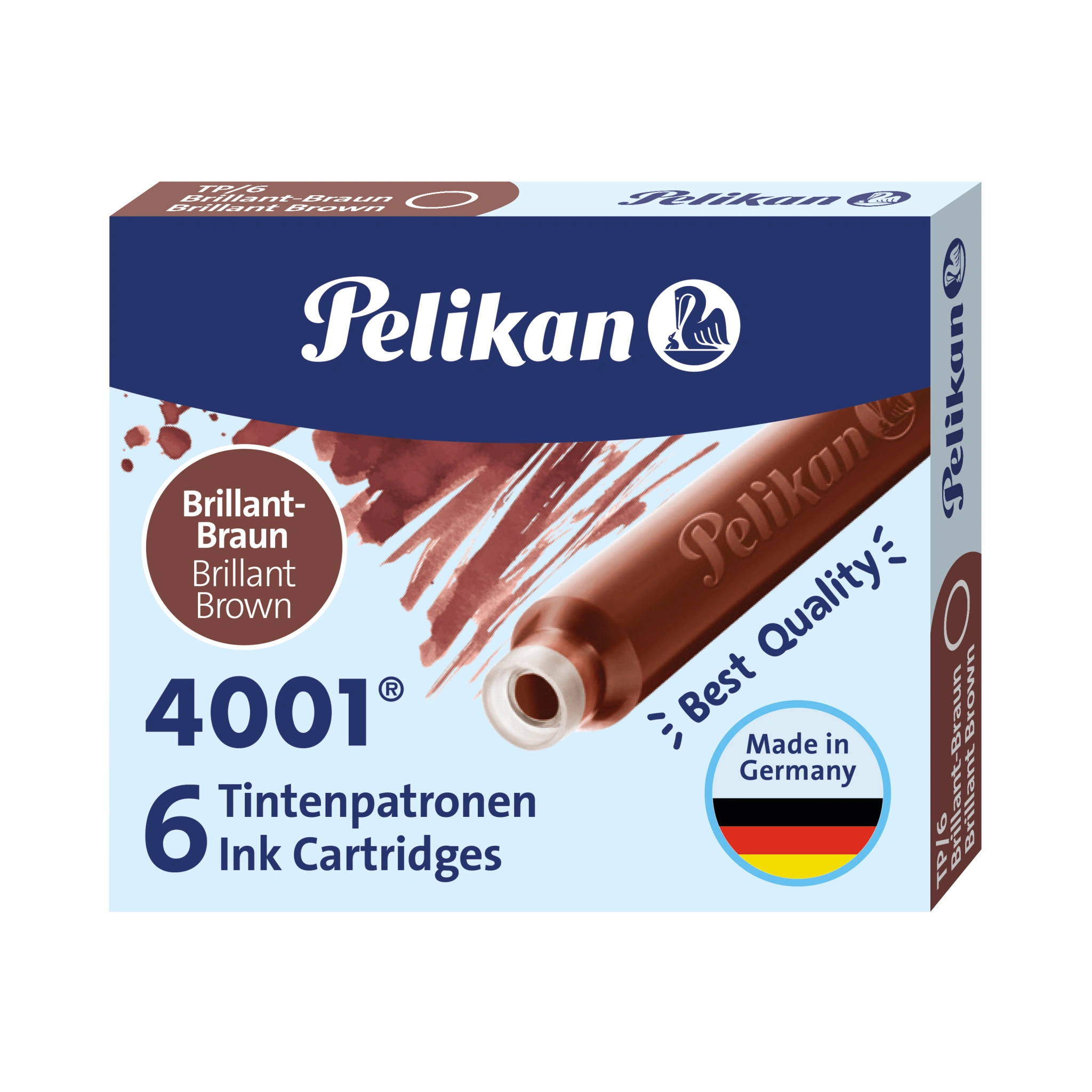 Pelikan Standard-Tintenpatronen 4001 TP/6, brillant-braun (EAN: 4012700311924)