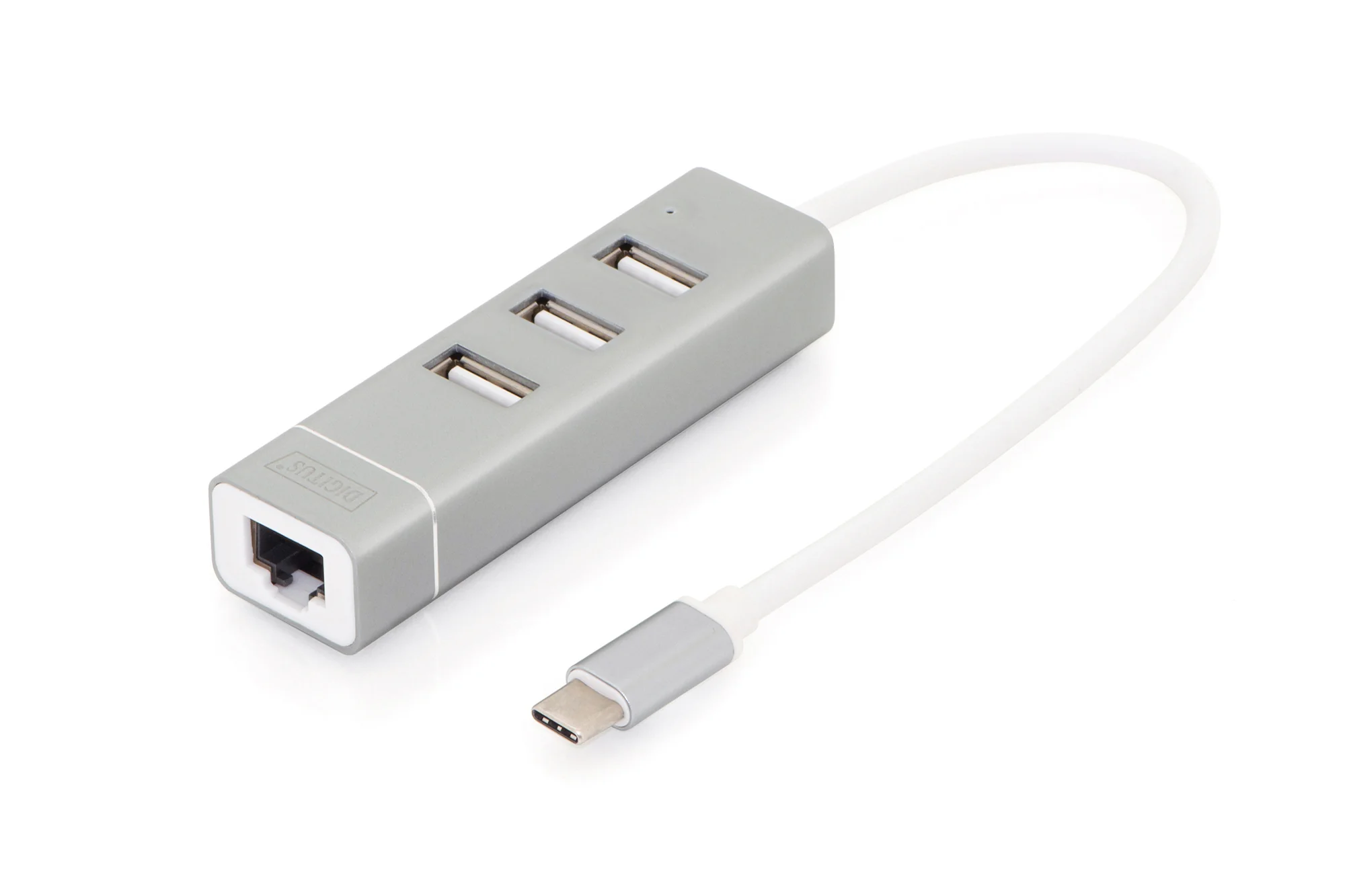 DIGITUS USB 2.0 auf Fast Ethernet Adapter, 3-Port USB Hub (EAN: 4016032385998)