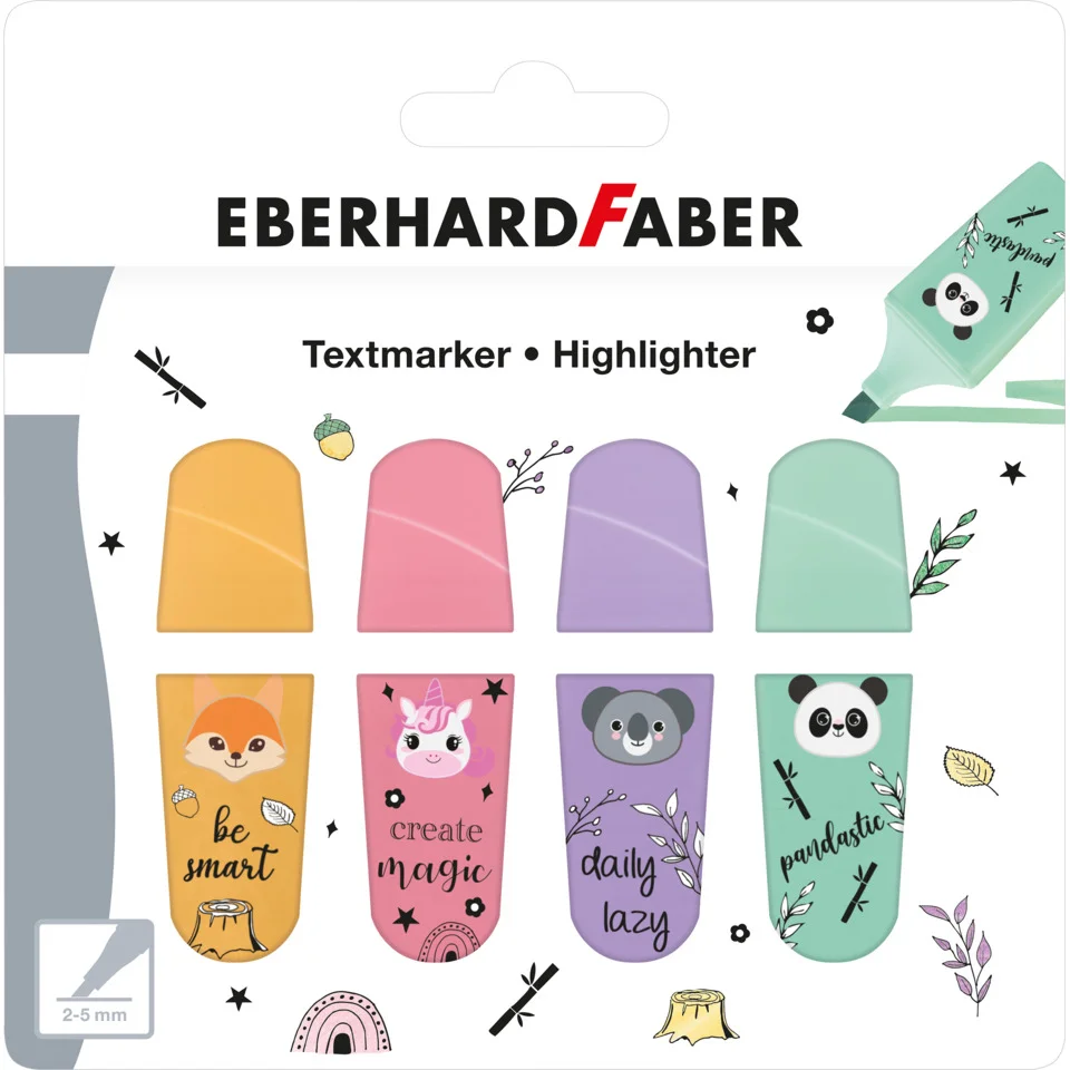 EBERHARD FABER Textmarker Mini Animal, 4er Kartonetui (EAN: 4087205514156)