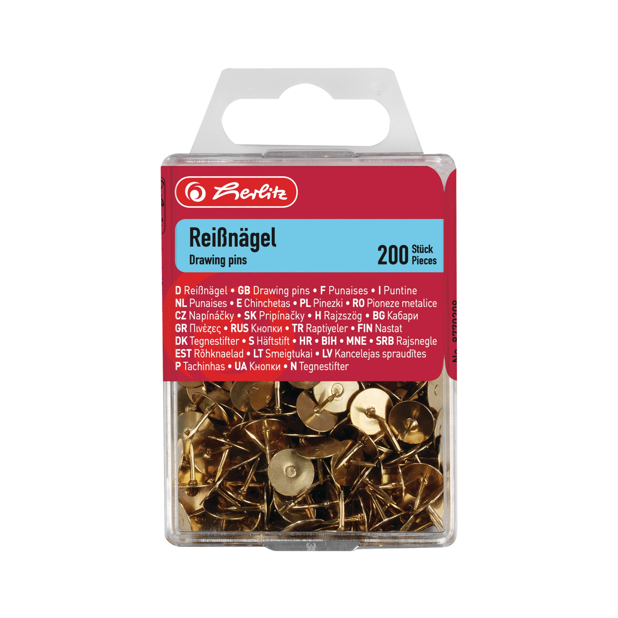 herlitz Reißnägel, messing, Durchmesser: 9,0 mm (EAN: 4008118770200)