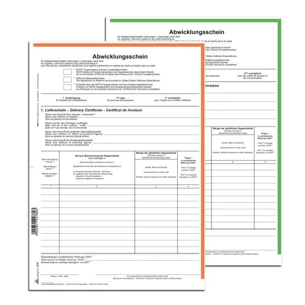 RNK Verlag NATO Abwicklungsschein, SD, DIN A4 (EAN: 4002871227803)