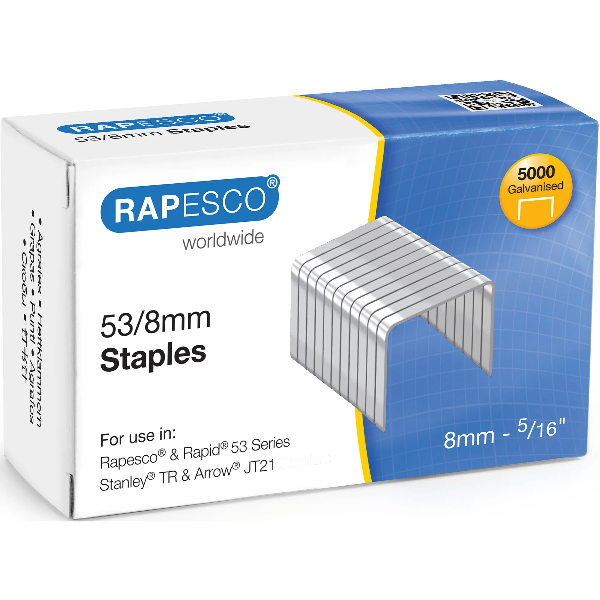 RAPESCO Heftklammern 53/8, verzinkt, 5.000 Stück (EAN: 5018505053211)