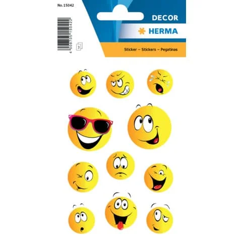 HERMA Sticker DECOR "Happy Face", bunt (EAN: 4008705150422)