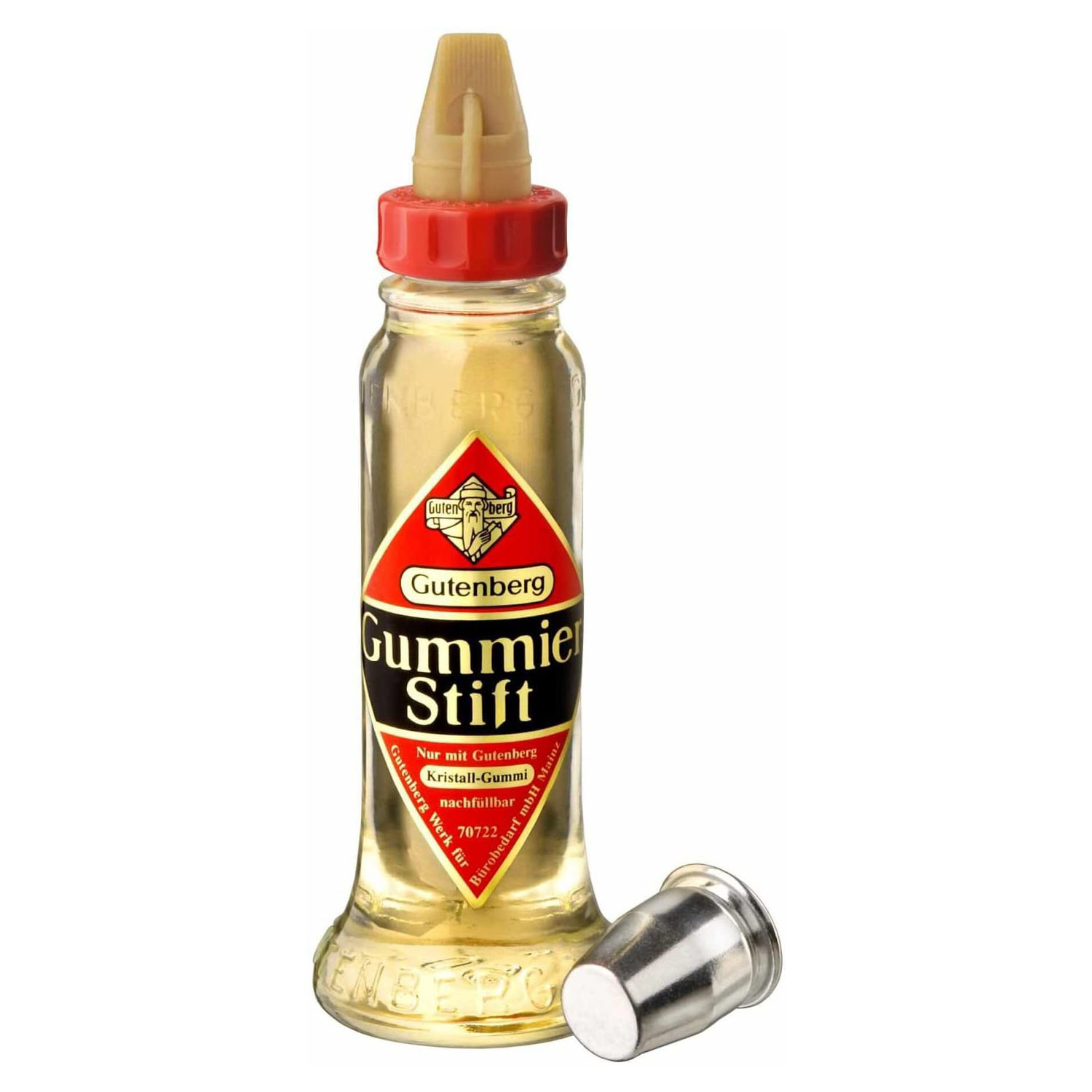Gutenberg Klebstoff Gummierstift, 58 g, Glasflasche (EAN: 4006677707224)