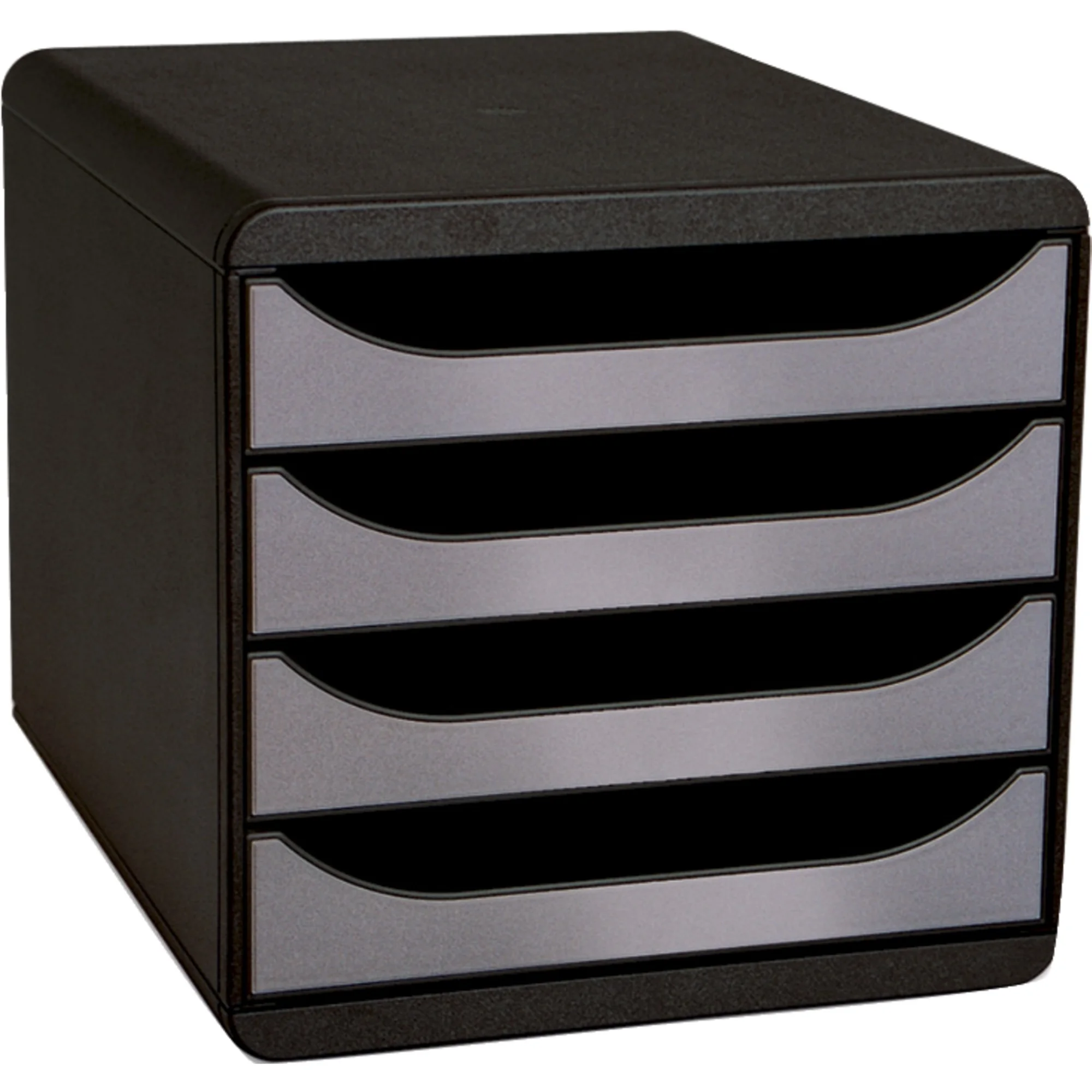EXACOMPTA Schubladenbox BIG-BOX, 4 Schübe, schwarz/silber (EAN: 9002493021136)