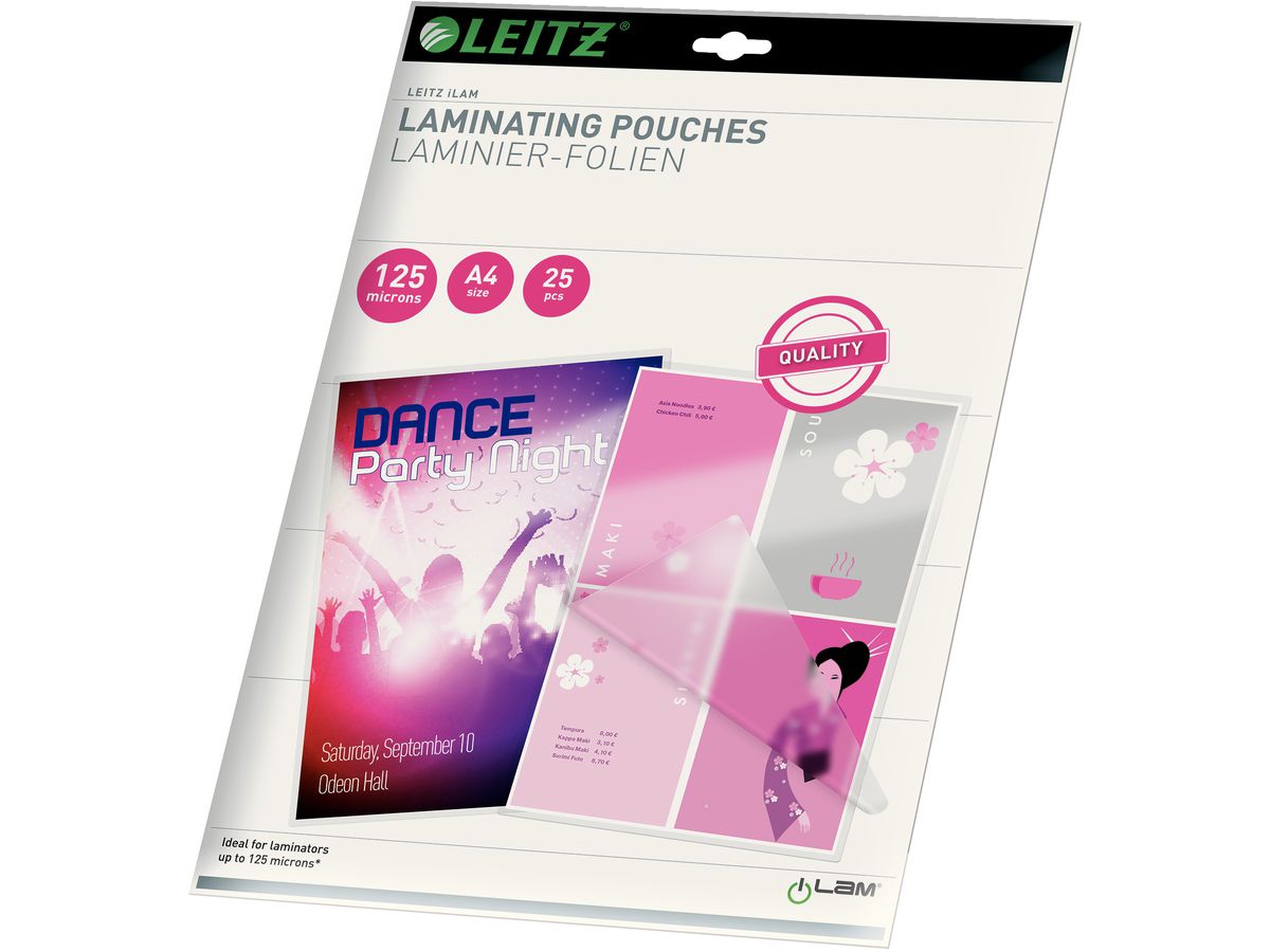 LEITZ Laminierfolientasche, DIN A4, glänzend, 250 mic (EAN: 5411313338356)