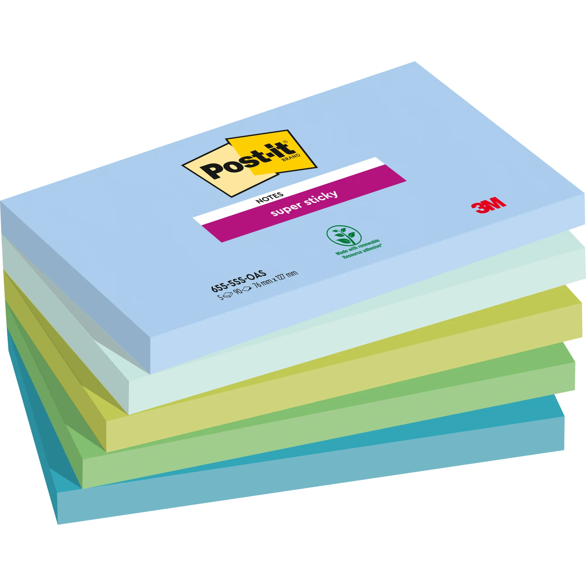 Post-it Haftnotizen super sticky notes, 127 x 76 mm, Oasis (EAN: 4054596924376)