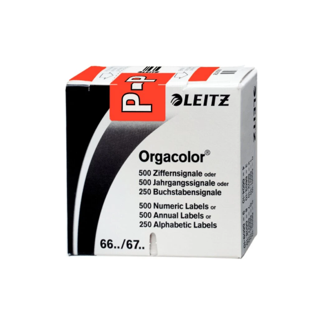 LEITZ Buchstabensignal Orgacolor "P", auf Rolle, rot (EAN: 4002432314263)