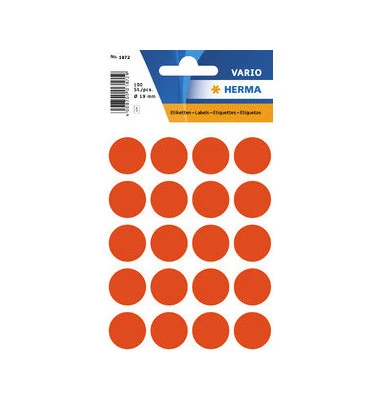 HERMA Markierungspunkte, Durchmesser: 19 mm, rot (EAN: 4008705018722)