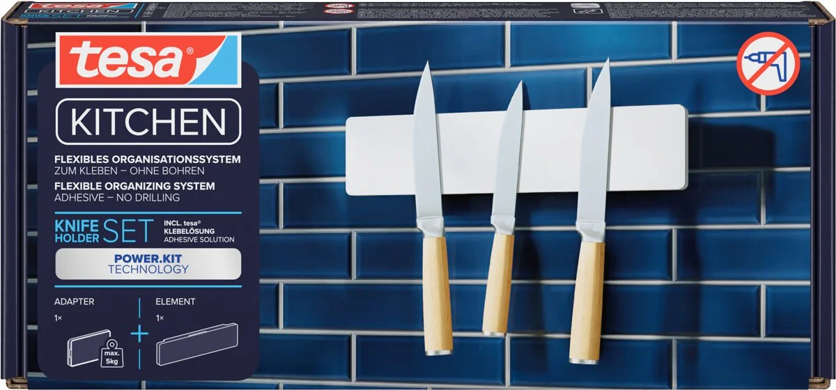 tesa KITCHEN Messerhalter, weiß (EAN: 4063565273858)