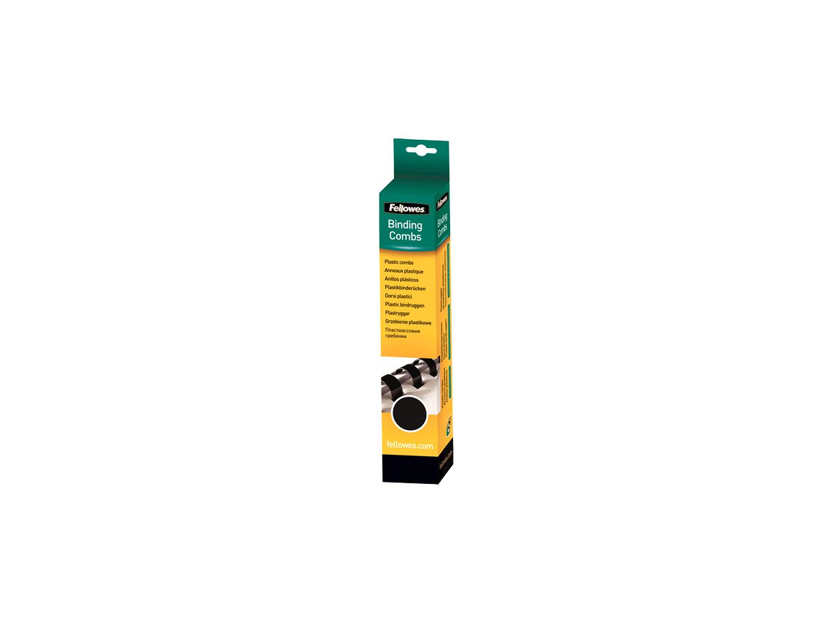 Fellowes Plastikbinderücken, DIN A4, 21 Ringe, 12 mm,schwarz (EAN: 0077511533150)
