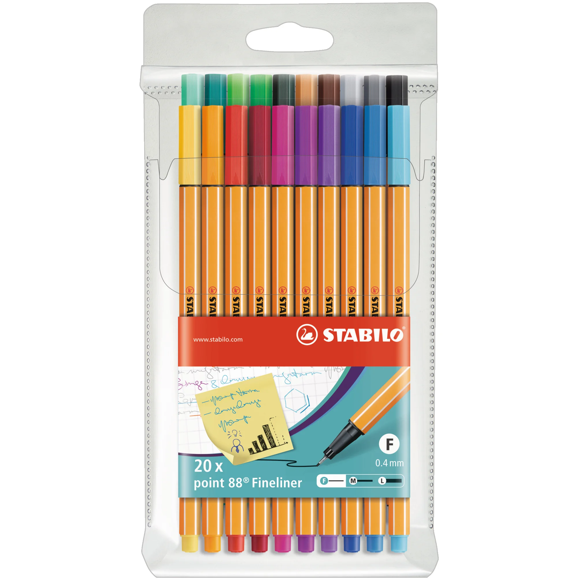 STABILO Fineliner point 88, 20er Kunststoffetui (EAN: 4006381292405)