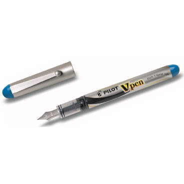 PILOT Einweg-Füllhalter V-Pen Silver, hellblau (EAN: 4902505281662)