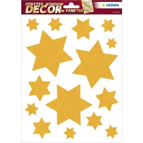 HERMA Weihnachts-Fensterbild "Sterne", gold (EAN: 4008705156448)