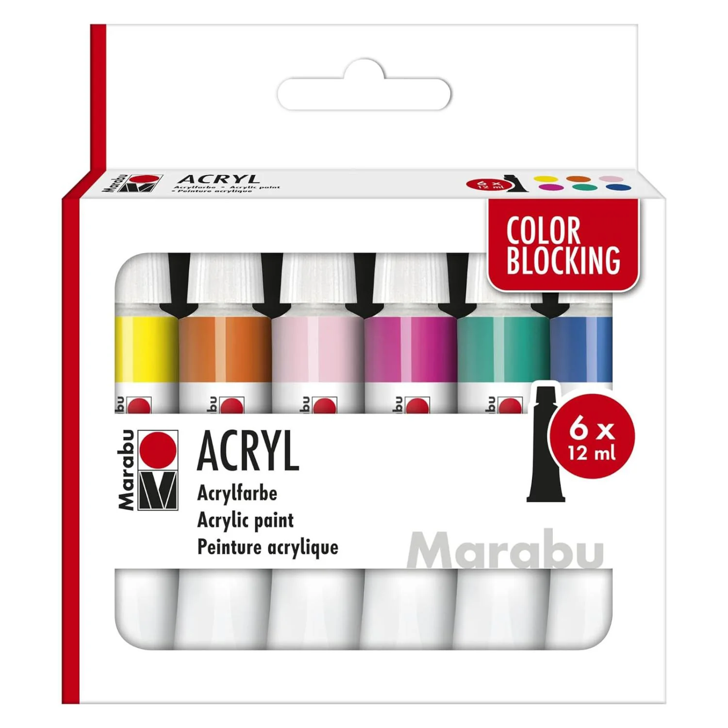Marabu Acrylfarben-Set COLOR BLOCKING, 6 x 12 ml (EAN: 4068247003440)