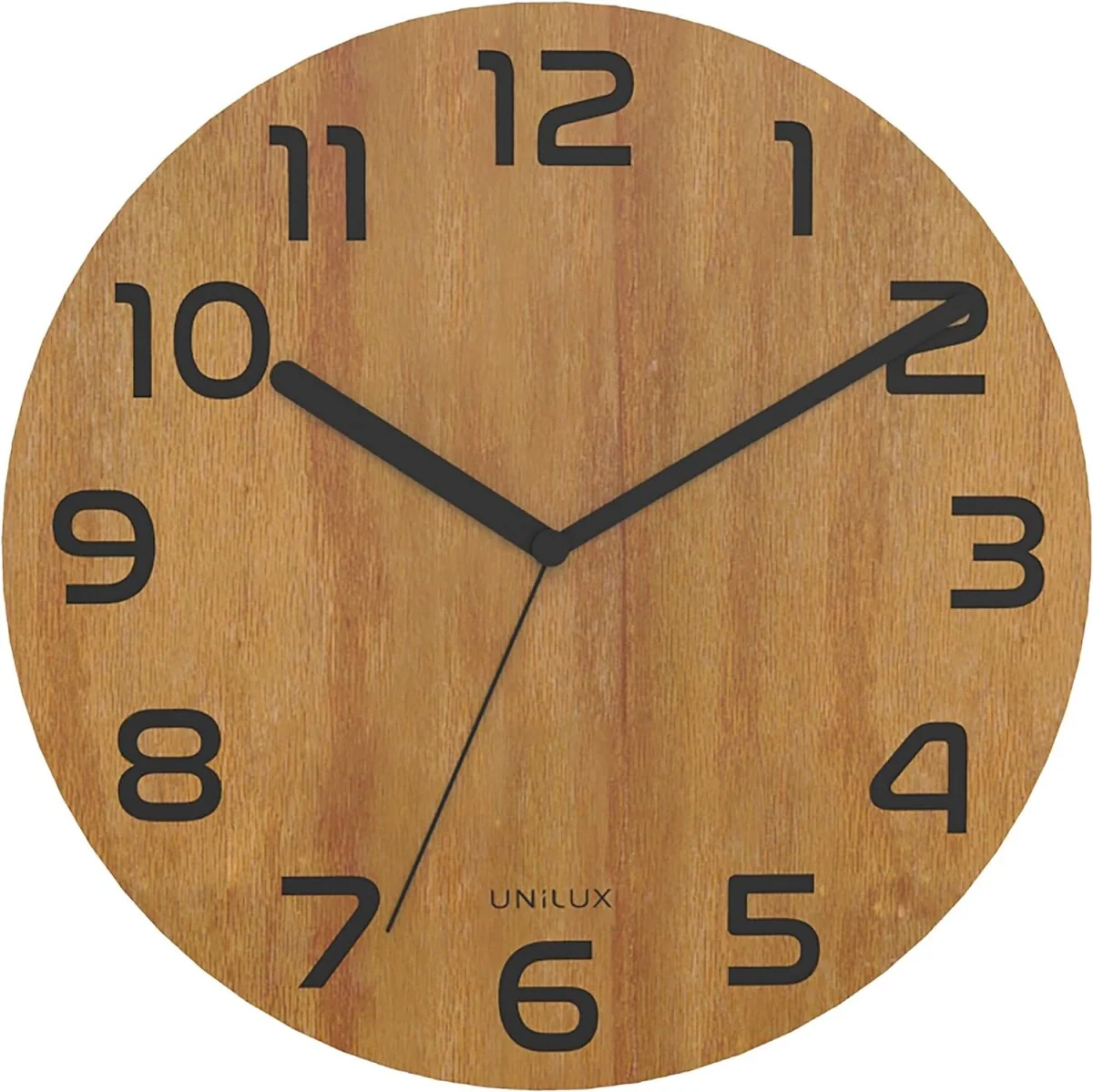 UNiLUX Wanduhr/Quarzuhr PALMA Bamboo, schwarz-bambus (EAN: 3595560030408)