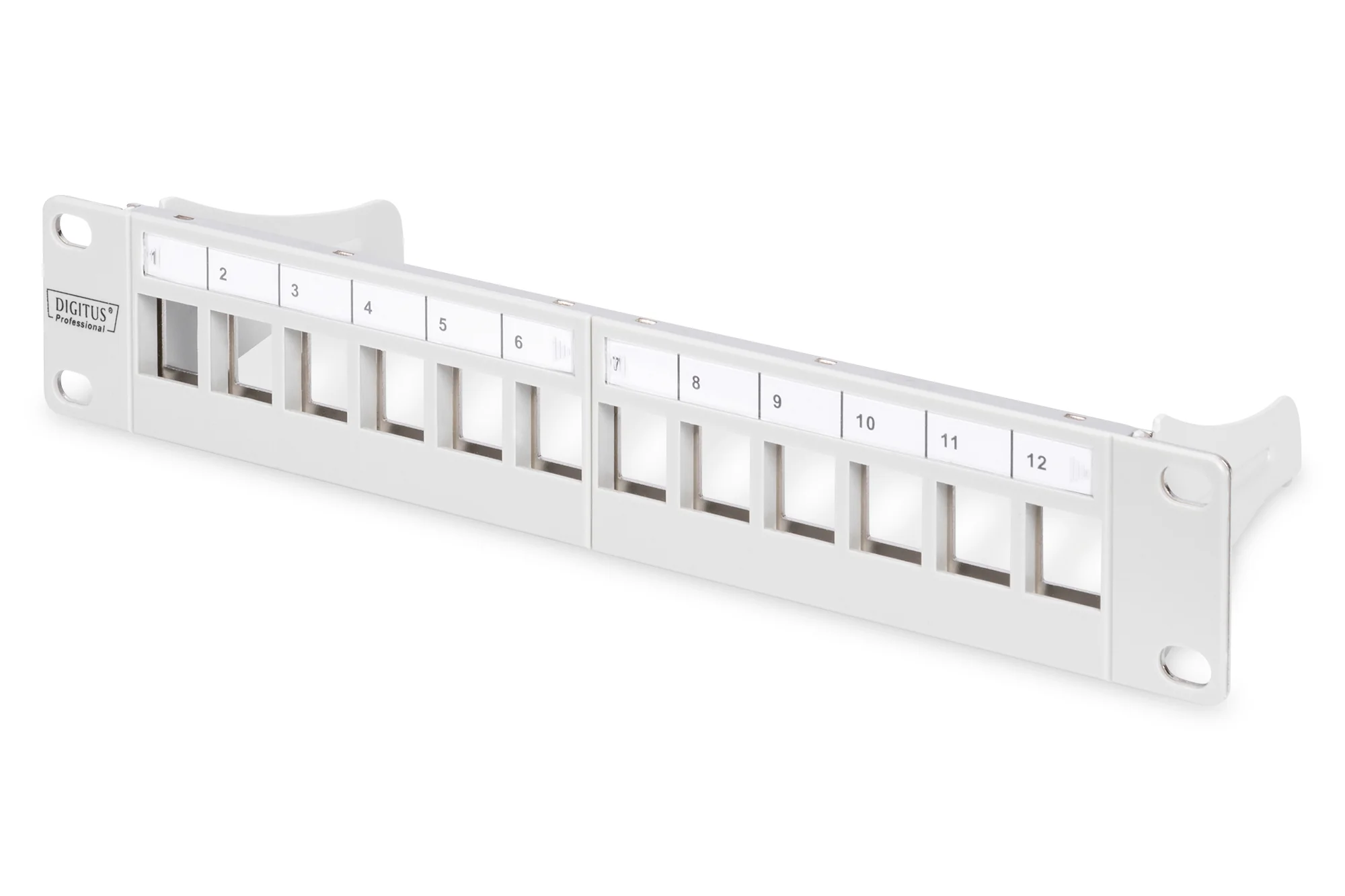 DIGITUS 10" Modular Patch Panel, 12 Ports, lichtgrau (EAN: 4016032455561)