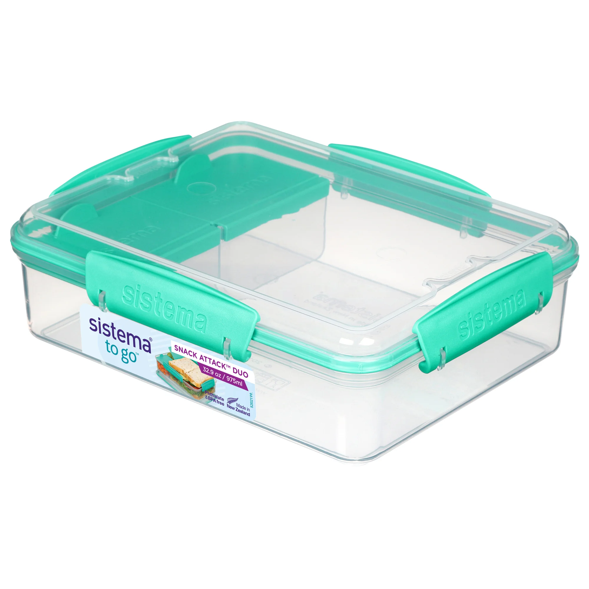 Sistema Snackbox SNACK ATTACK DUO TO GO, 975 ml, mintgrün/ozeanblau (EAN: 9414202214829)