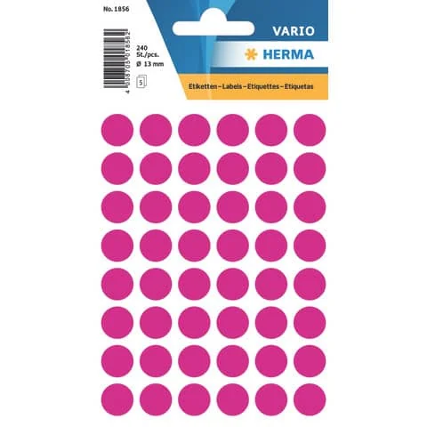 HERMA Markierungspunkte, Durchmesser: 13 mm, pink (EAN: 4008705018562)