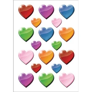 HERMA Sticker DECOR "Bunte Herzen" (EAN: 4008705034036)