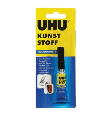 UHU Spezial-Sekundenkleber Kunststoff, 3 g Tube (EAN: 4026700477054)