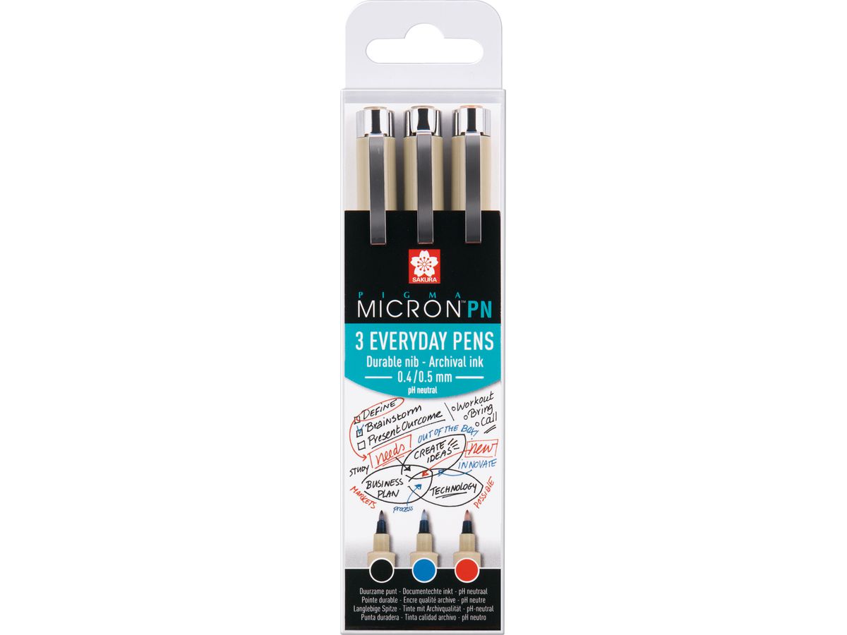 SAKURA Fineliner Pigma Micron PN, 3er Office-Set (EAN: 8712079409395)