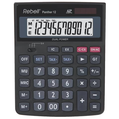 Rebell Tischrechner Panther 12, schwarz (EAN: 8595179504289)