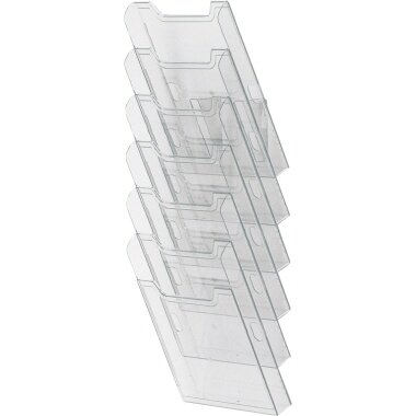 EXACOMPTA Wand-Prospekthalter, A4 hoch, 6 Fächer, glasklar (EAN: 9002493103276)