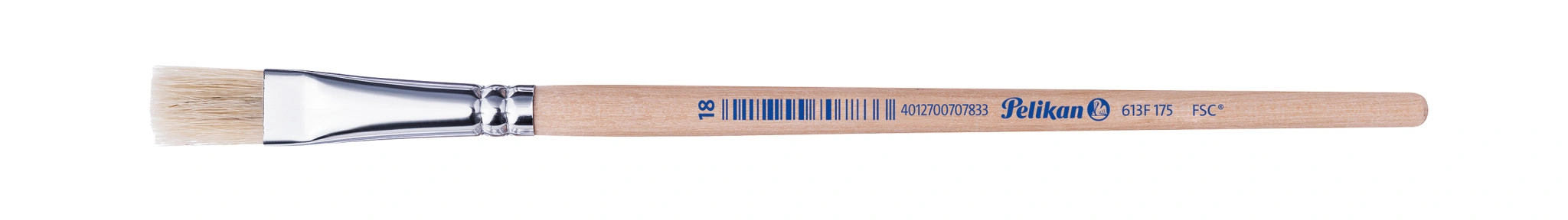 Pelikan Borstenpinsel 613 F, Gr. 18, unlackierter Holzstiel (EAN: 4012700707833)