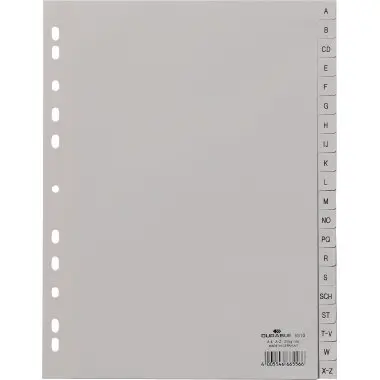 DURABLE Kunststoff-Register, A-Z, A4, PP, 20-teilig, grau (EAN: 4005546665566)