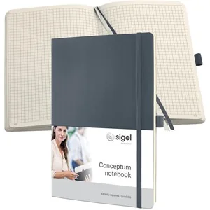 sigel Notizbuch Conceptum, DIN A4, kariert, grau, dark grey (EAN: 4004360836558)