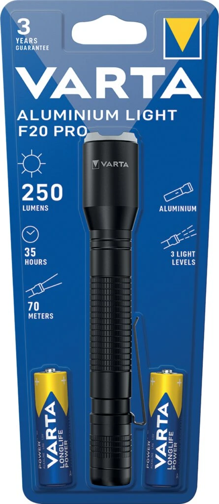 VARTA Taschenlampe Aluminium Light F20 Pro, schwarz (EAN: 4008496056446)