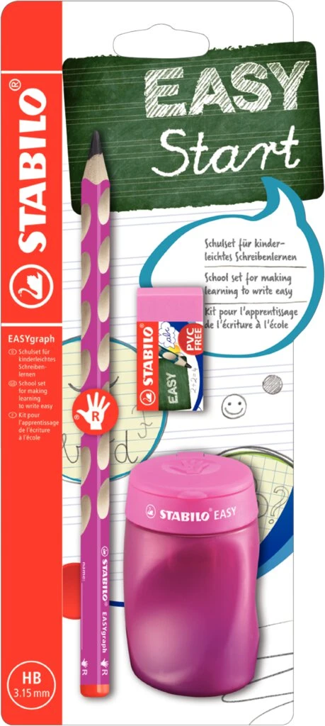 STABILO Schulset EASYgraph, für Rechtshänder, pink (EAN: 4006381566810)