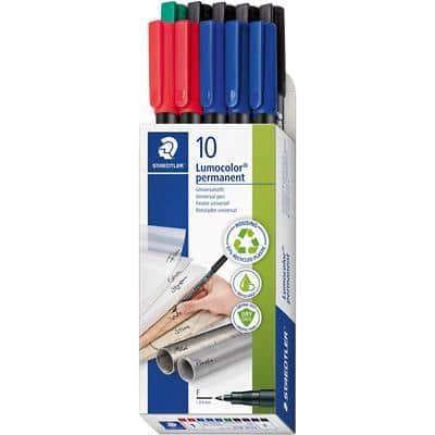STAEDTLER Lumocolor Permanent-Marker 318F, 10er Schachtel (EAN: 4007817076668)