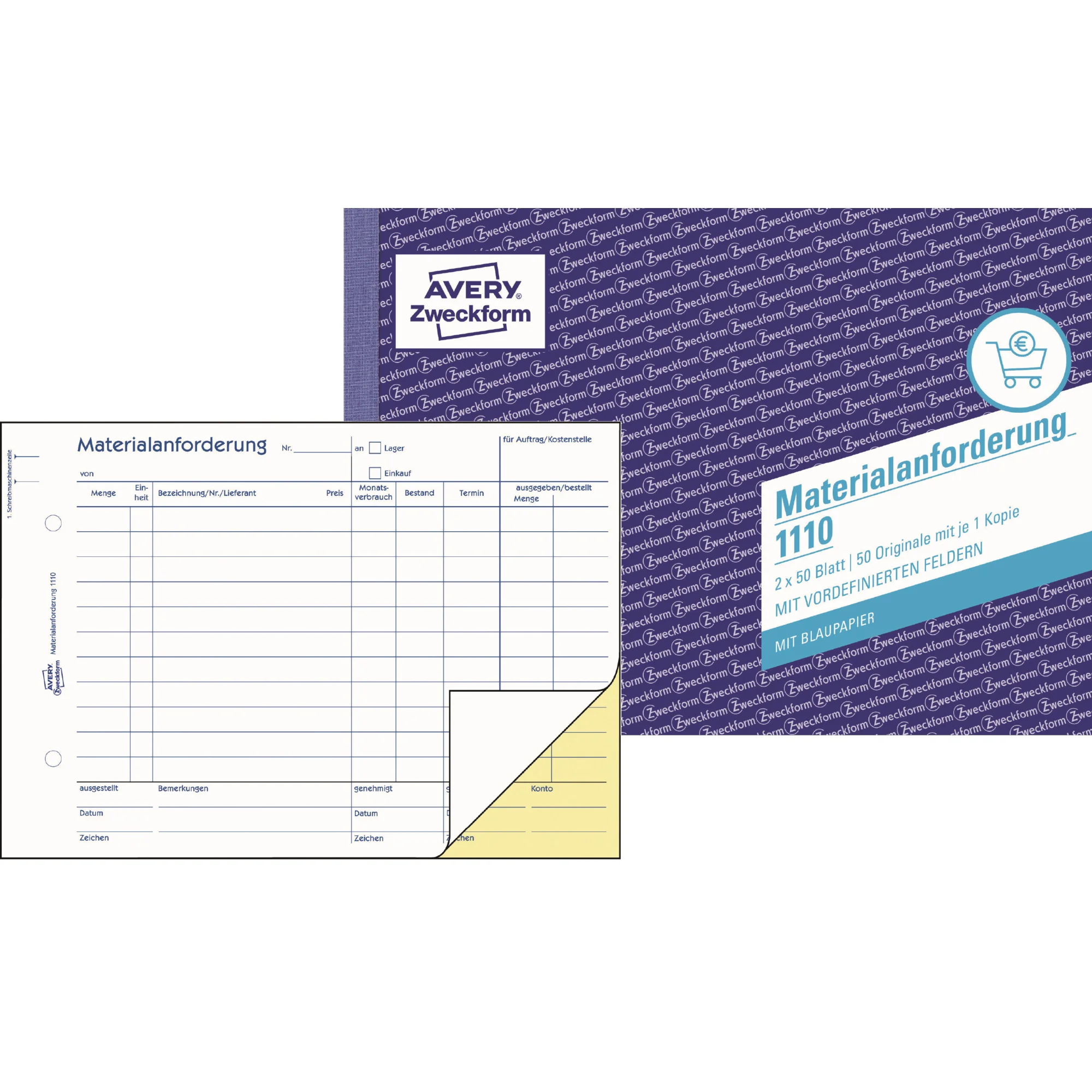 AVERY Zweckform Formularbuch "Materialanforderung", A5 quer (EAN: 4004182011102)