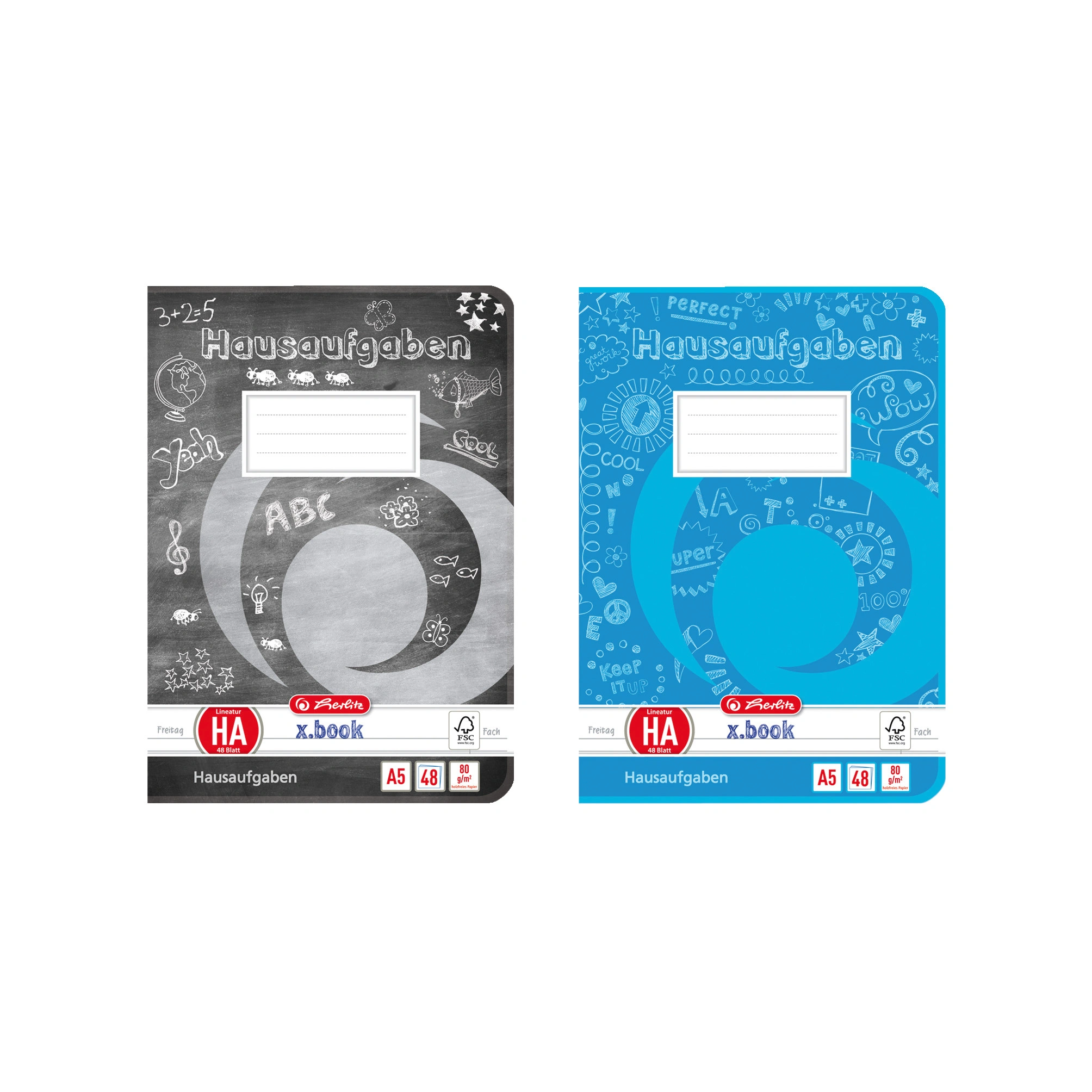 herlitz Hausaufgabenheft x.book, DIN A5, 80 g/qm, 48 Blatt (EAN: 4008110201504)