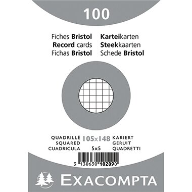 EXACOMPTA Karteikarten, DIN A6, kariert, weiß (EAN: 3130630102090)