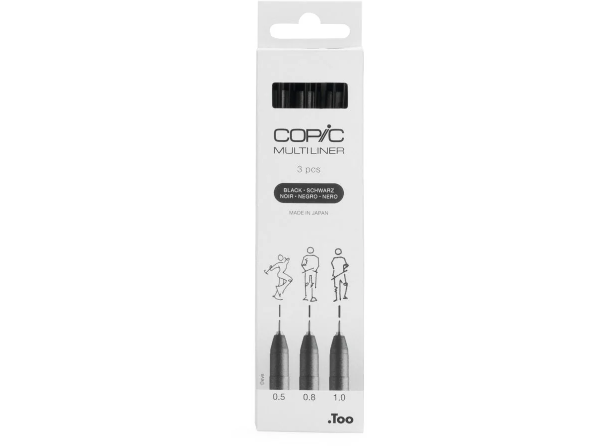 COPIC Fineliner MULTILINER, schwarz, 3er Set (EAN: 4013695266053)